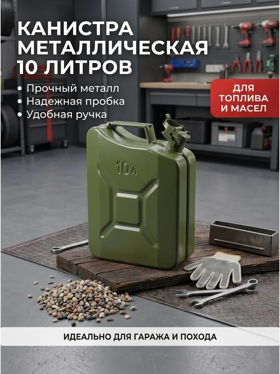 Металлическая канистра для топлива 10л
