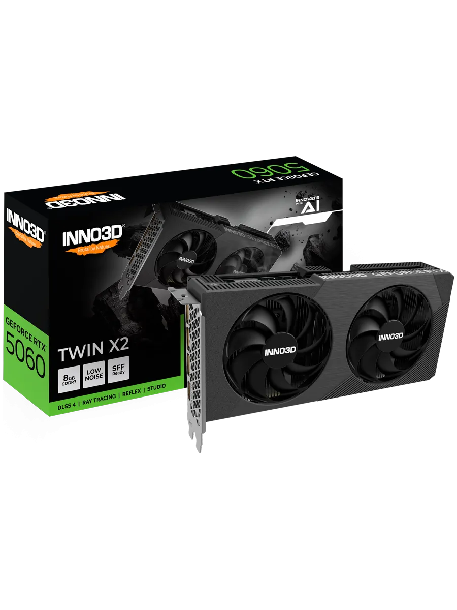 GeForce RTX 5060 Twin X2 8GB GDDR7 128-bit, 1x HDMI, 3x DP Inno3D 1147914327 купить в интернет‑магазине Wildberries