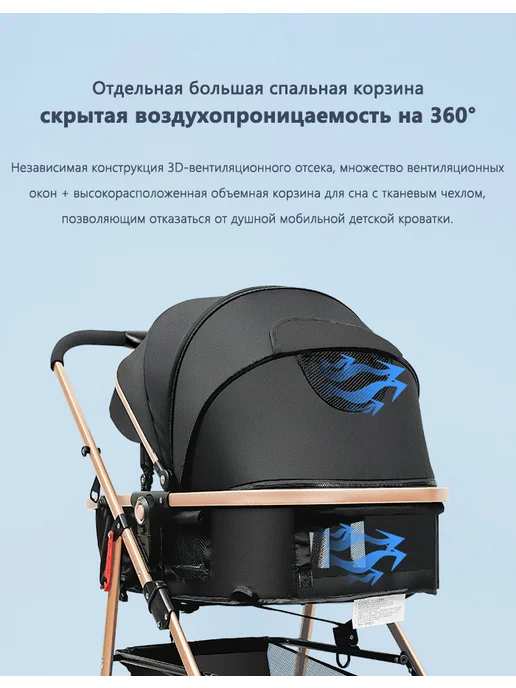 Коляска "три в одном" портативная и складная, вариант, фото 8