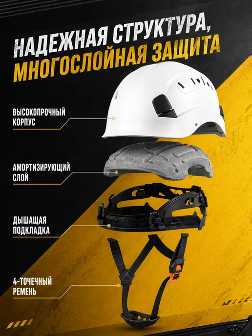 Каска защитная для альпинизма, размер 53-63см, вариант, фото 6