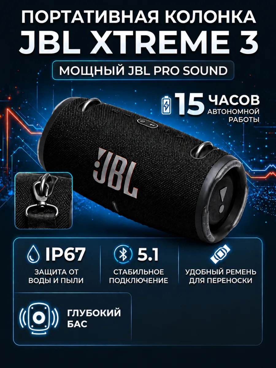 JBL Беспроводная колонка Xtreme 3, Bluetooth 5.1, 100 Вт