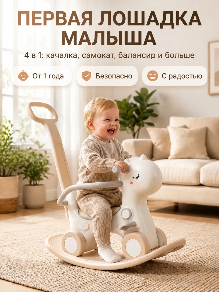 Лошадка качалка беговел 4 в 1 балансборд каталка