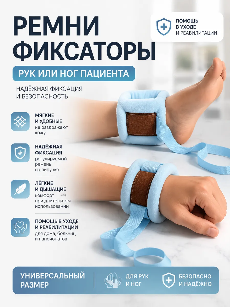 Ремни для фиксации рук и ног больного, 2шт