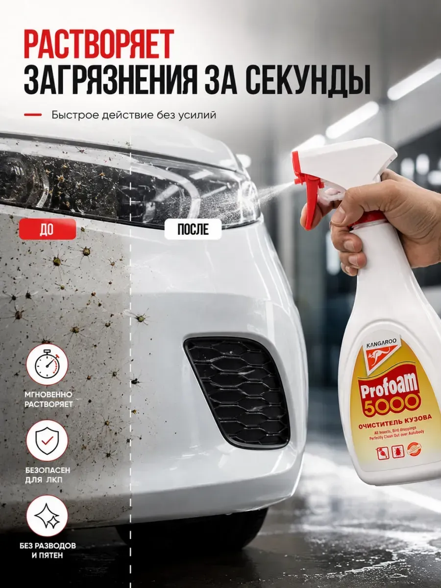 Очиститель кузова автомобиля от насекомых и грязи