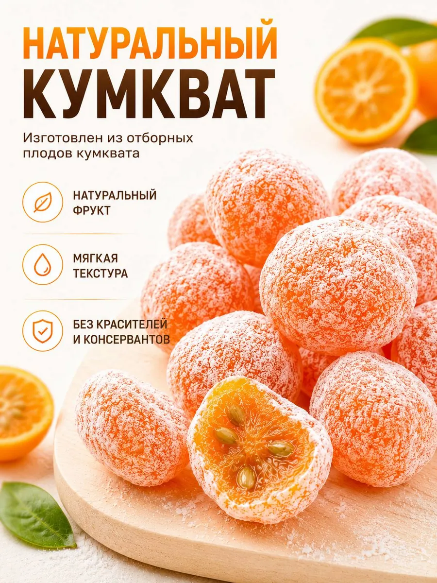 Кумкват сушеный в сахарной пудре 500 гр