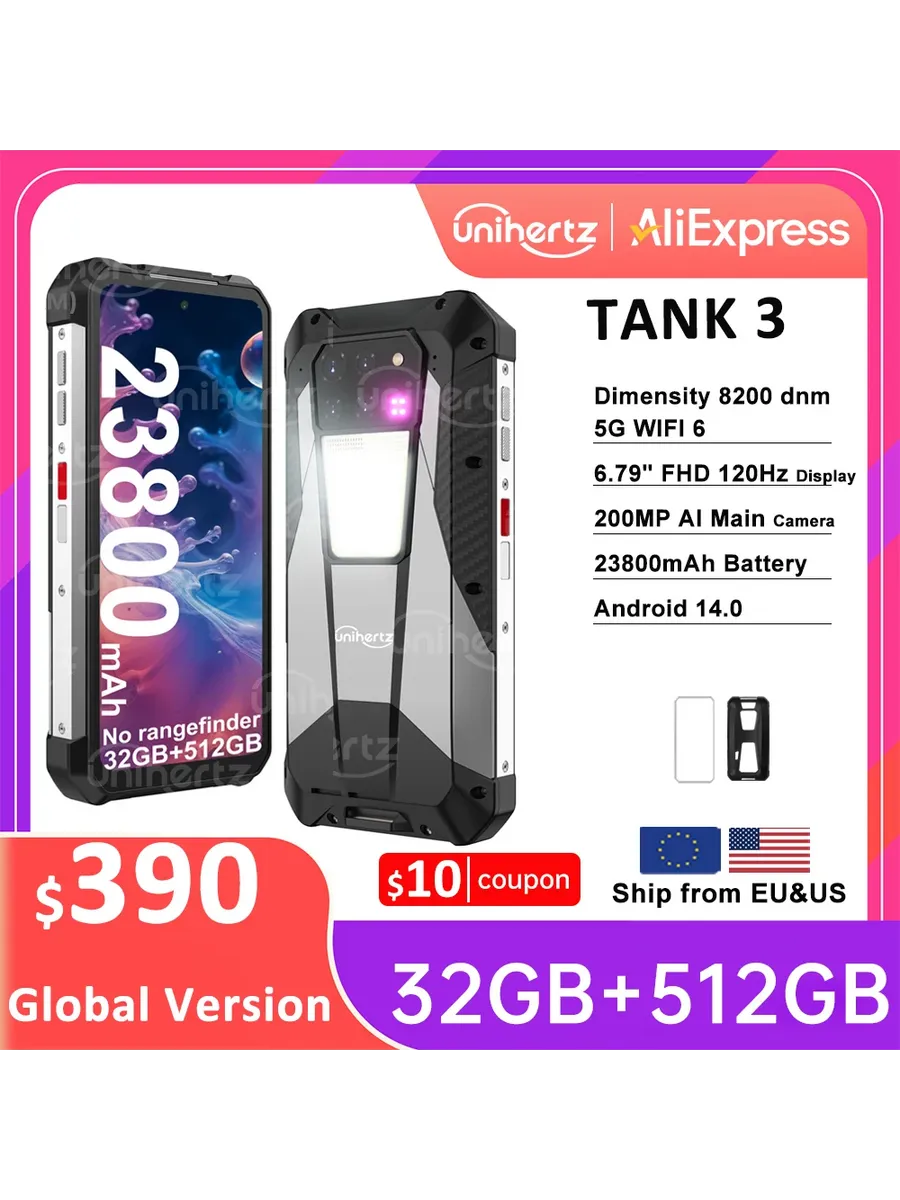 Смартфон unihertz Tank, 16/512ГБ, global