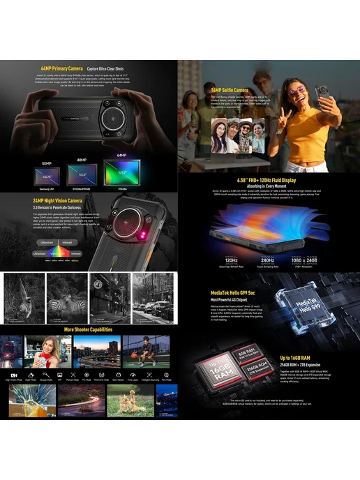 Смартфон Ulefone Armor 21 8/256 ГБ, голубой, фото 4