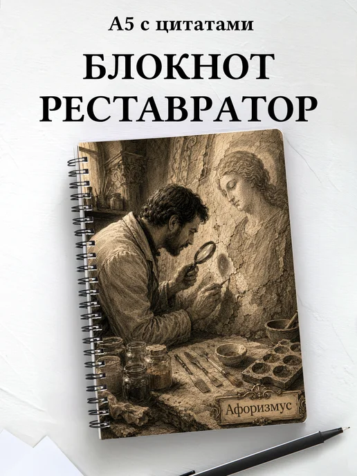 Блокнот реставратора с мотивирующими цитатами