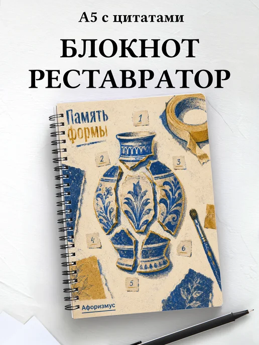 Блокнот реставратора с мотивирующими цитатами