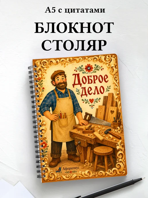 Блокнот столяра с мотивирующими цитатами