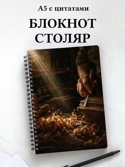 Блокнот столяра с мотивирующими цитатами