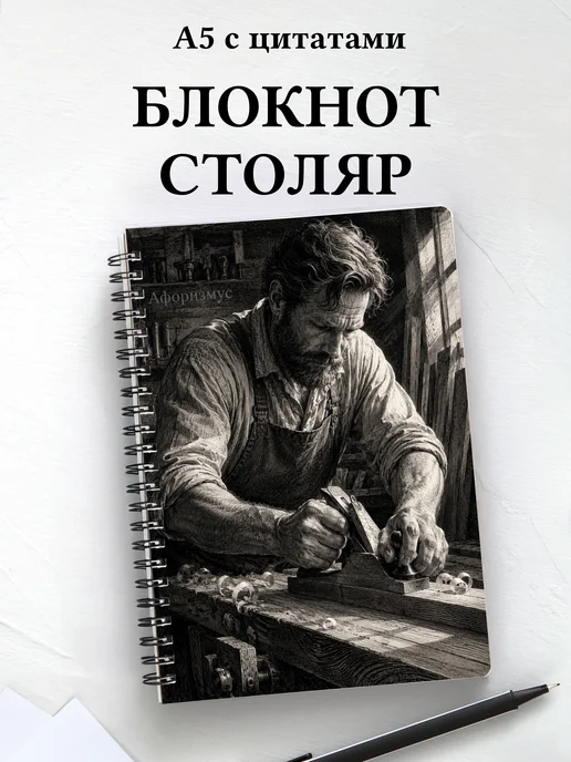 Блокнот столяра с мотивирующими цитатами
