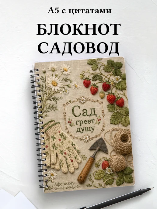 Блокнот садовода с мотивирующими цитатами