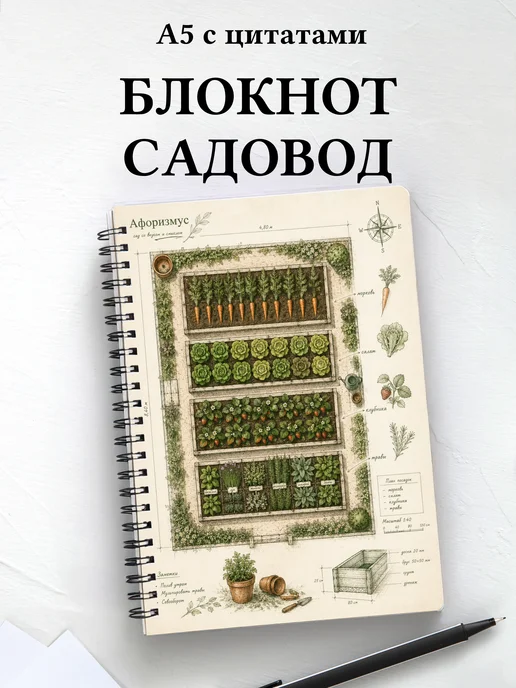 Блокнот садовода с мотивирующими цитатами