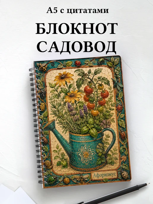 Блокнот садовода с мотивирующими цитатами