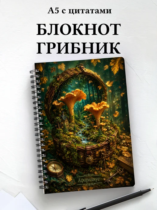 Блокнот грибника с мотивирующими цитатами