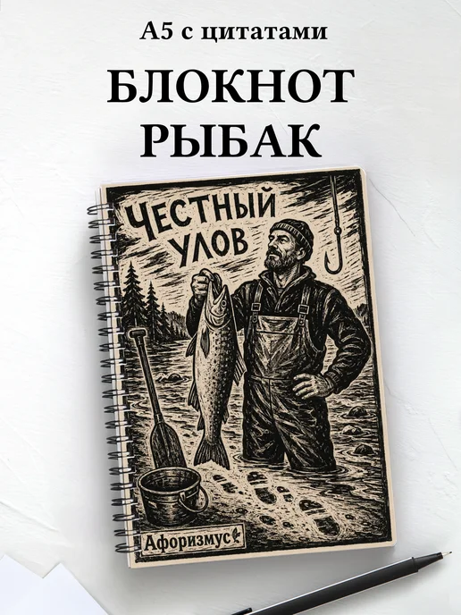 Блокнот рыбака с мотивирующими цитатами