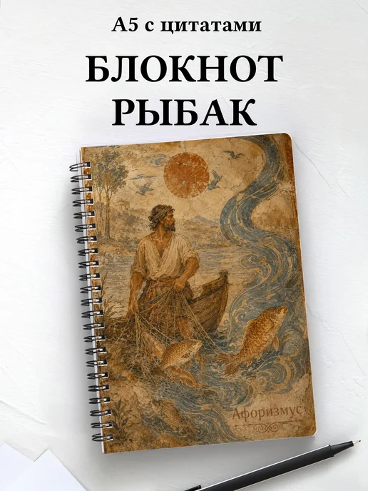 Блокнот рыбака с мотивирующими цитатами
