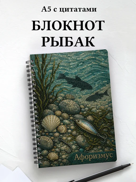 Блокнот рыбака с мотивирующими цитатами