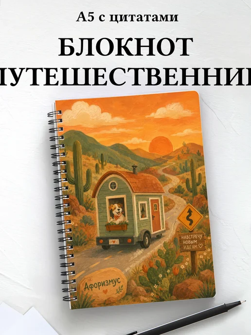 Блокнот путешественника с мотивирующими цитатами