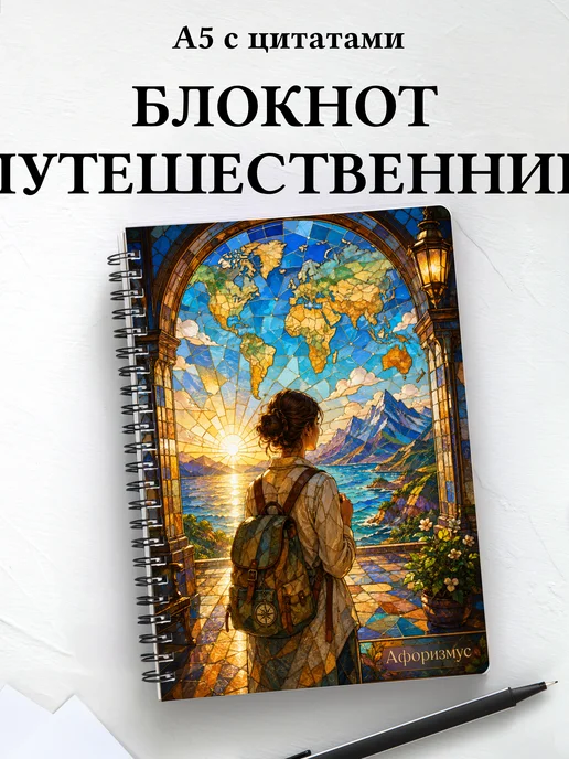 Блокнот путешественника с мотивирующими цитатами