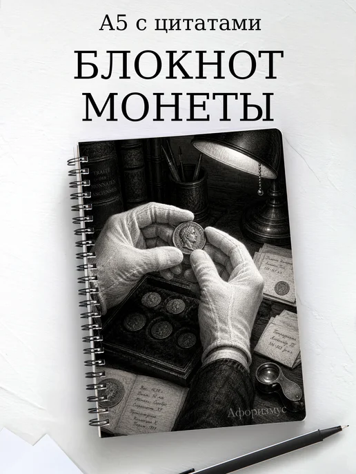 Блокнот Монеты с мотивирующими цитатами