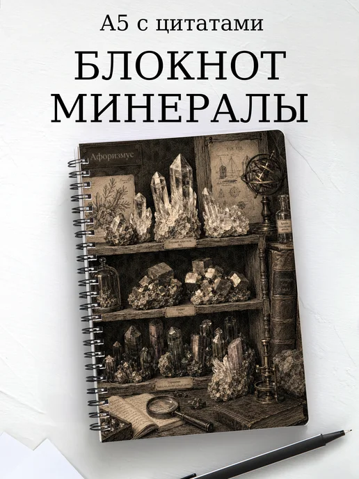 Блокнот Минералы с мотивирующими цитатами