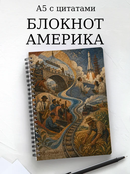 Блокнот Америка с мотивирующими цитатами