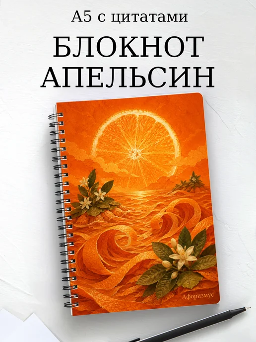 Блокнот Апельсин с мотивирующими цитатами