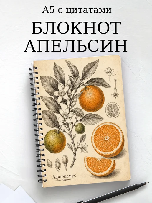 Блокнот Апельсин с мотивирующими цитатами