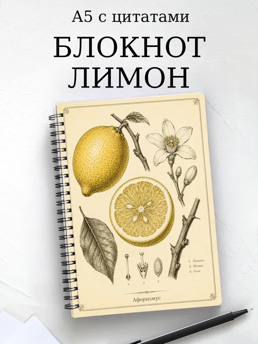 Блокнот Лимон с мотивирующими цитатами