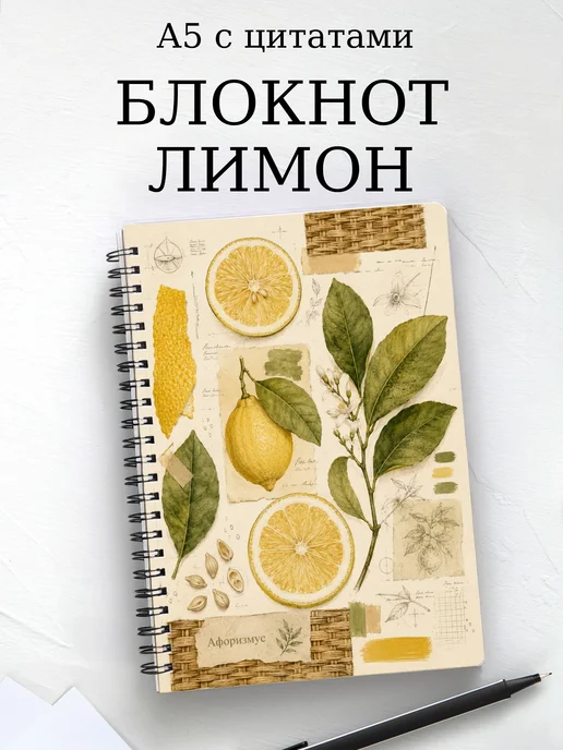 Блокнот Лимон с мотивирующими цитатами