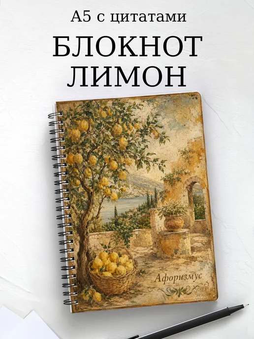 Блокнот Лимон с мотивирующими цитатами