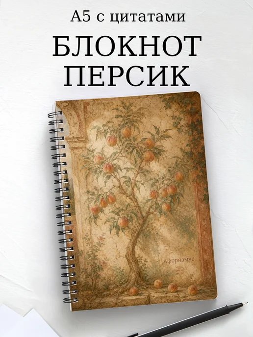 Блокнот Персик с мотивирующими цитатами
