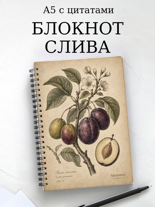 Блокнот Слива с мотивирующими цитатами