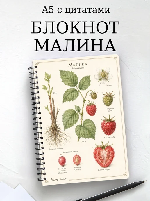 Блокнот Малина с мотивирующими цитатами