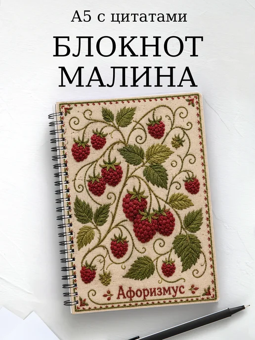 Блокнот Малина с мотивирующими цитатами