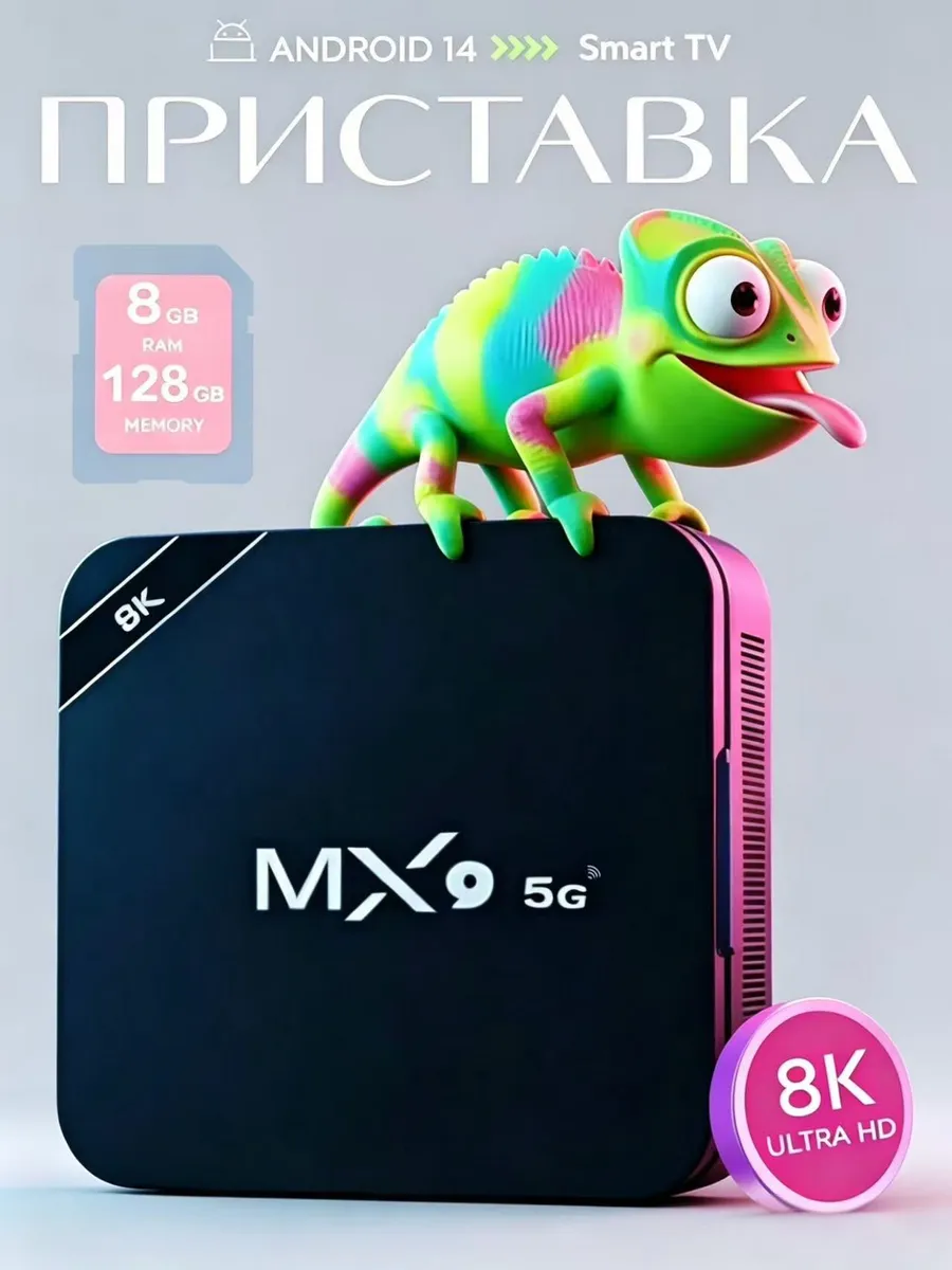 ТВ-приставка MX9 5G 8/128Гб Android 14 для дома