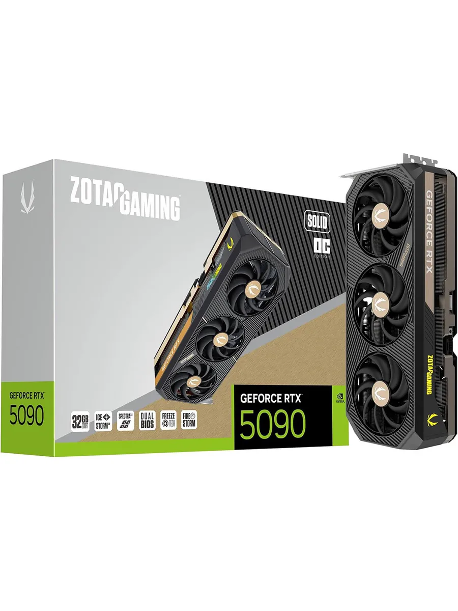 ZOTAC видеокарты Gaming RTX 5090 Solid OC 32 GB GDDR7 GPU