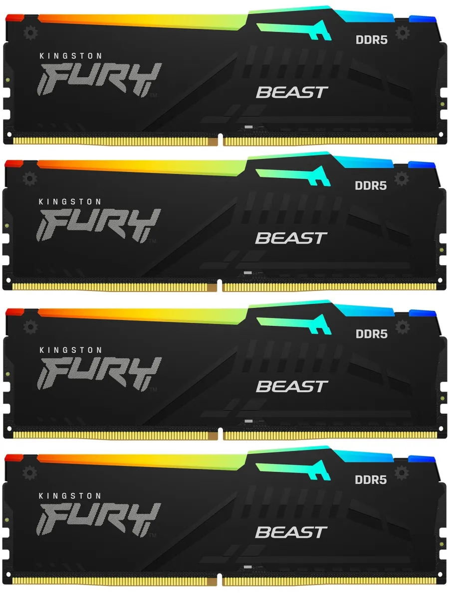 Kingston Память DDR5 4x32GB 5600MHz KF556C40BBAK4-128 Fury Beast Blac