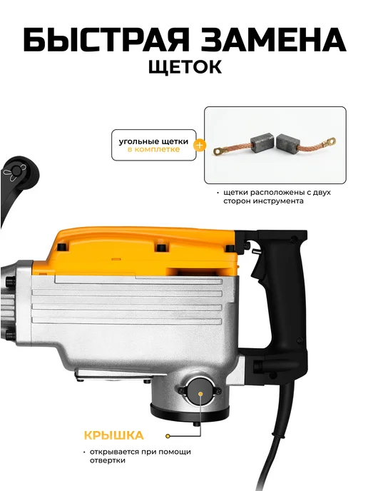 DEKO Молоток отбойный электрический DKJH1800W, в кейсе, 1800 Вт, фото 7