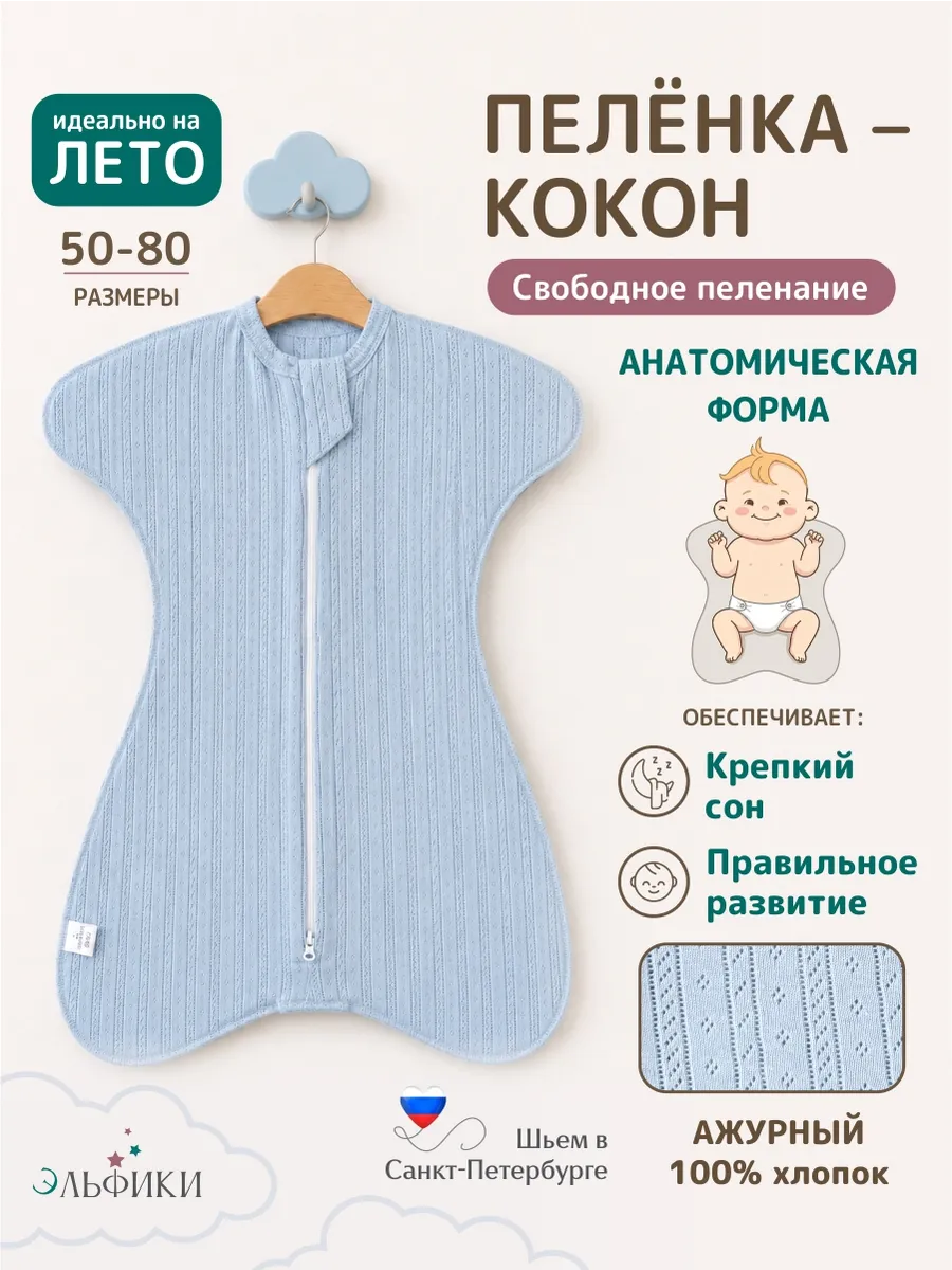 Пеленка кокон для новорожденных