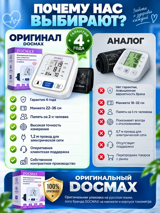 DOCMAX Тонометр автоматический на плечо с голосовым сопровождением, вариант, фото 7