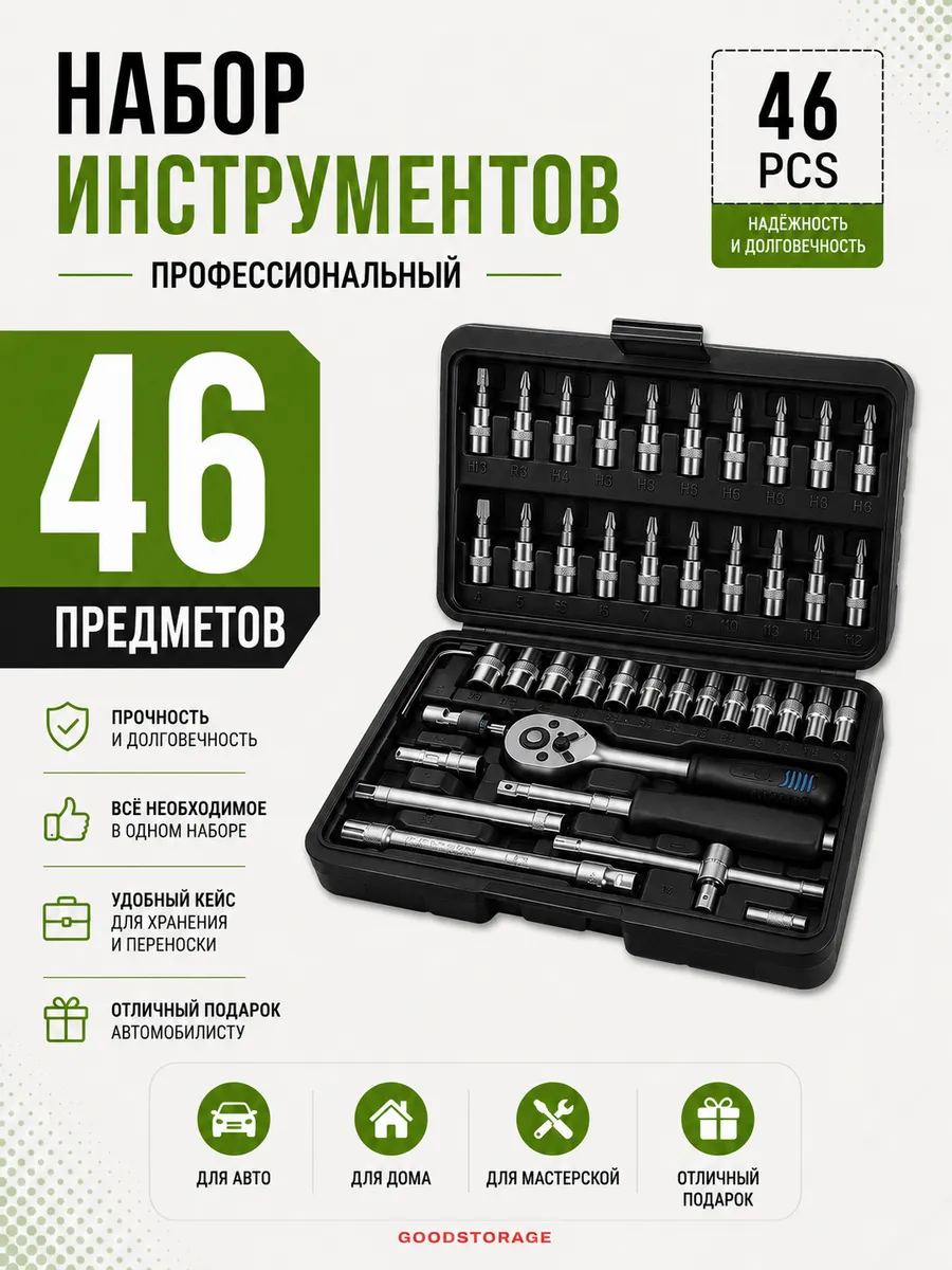 Набор инструмента 46 предметов