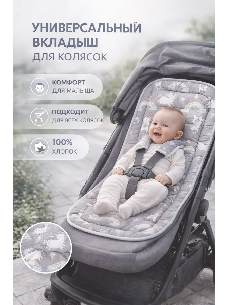 Матрасик вкладыш в коляску