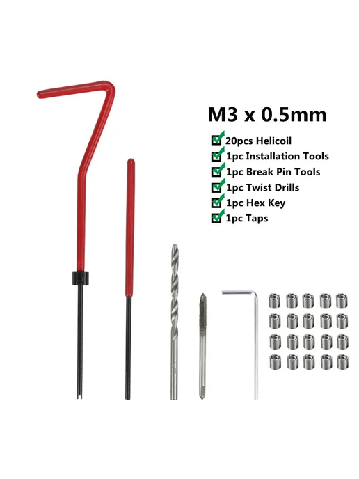 XCAN Набор для нарезания резьбы M3x0.5mm 25 шт, 25 шт