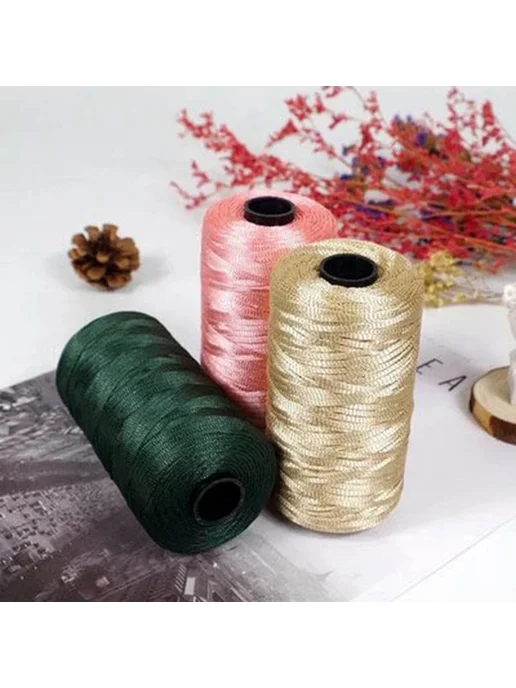 Нет бренда Белая сатиновая пряжа 100г, Color 22, 100 г, фото 2