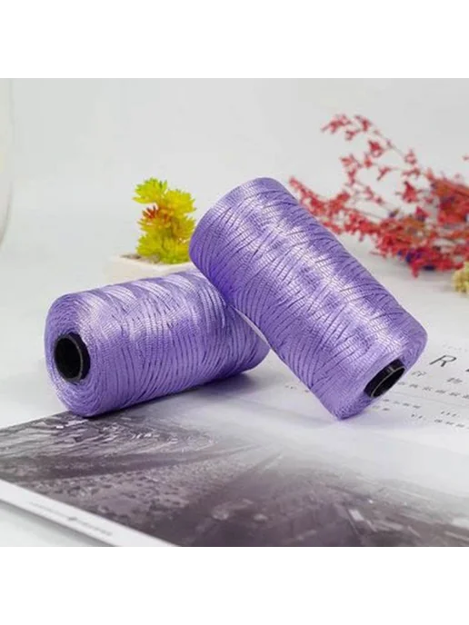 Нет бренда Белая сатиновая пряжа 100г, Color 22, 100 г, фото 5