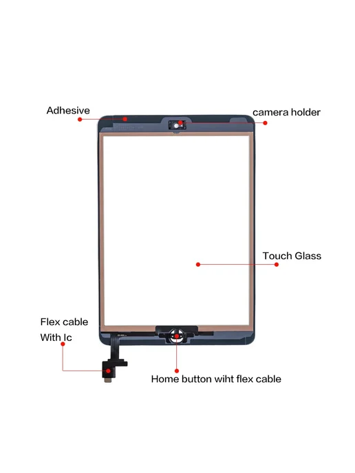 Huasha Сенсорная панель для iPad Mini 1 2 Black с комплектом, черный, фото 5