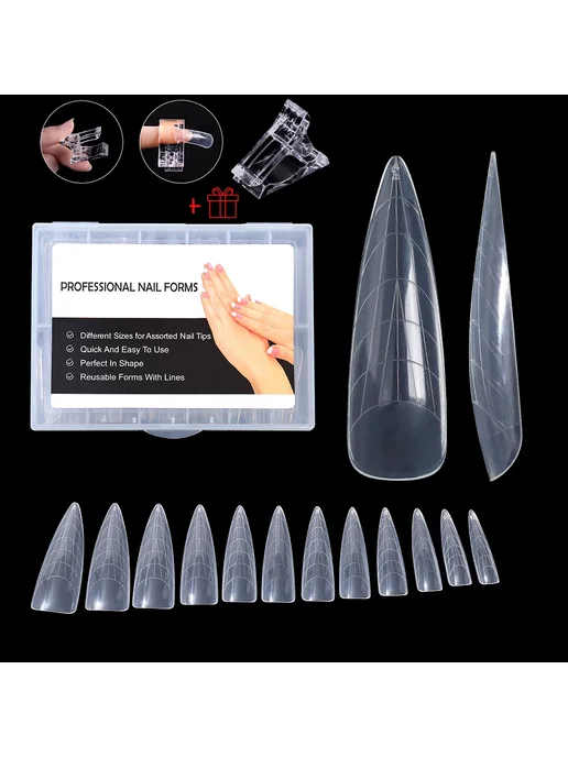 Нет бренда Формы для наращивания ногтей Stiletto Coffin S-120pcs-box, S-120pcs-box, фото 2